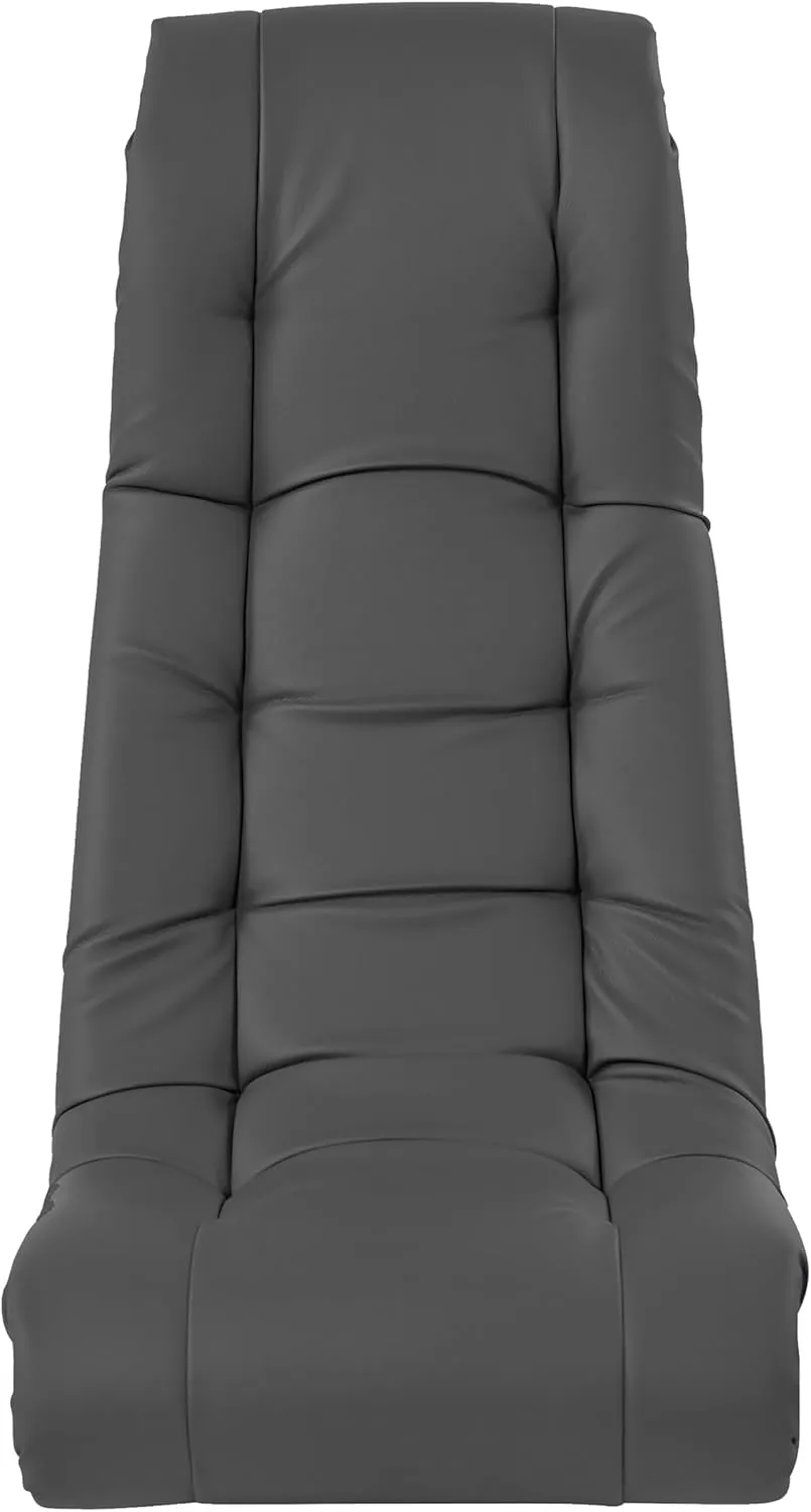 FDP Tufted Floor Rocker for Kids, Teens and Adults; Comfortable, Ergonomic Chair for Reading, Playing Video Games, or Watching TV - Dark Gray, 10488-DG