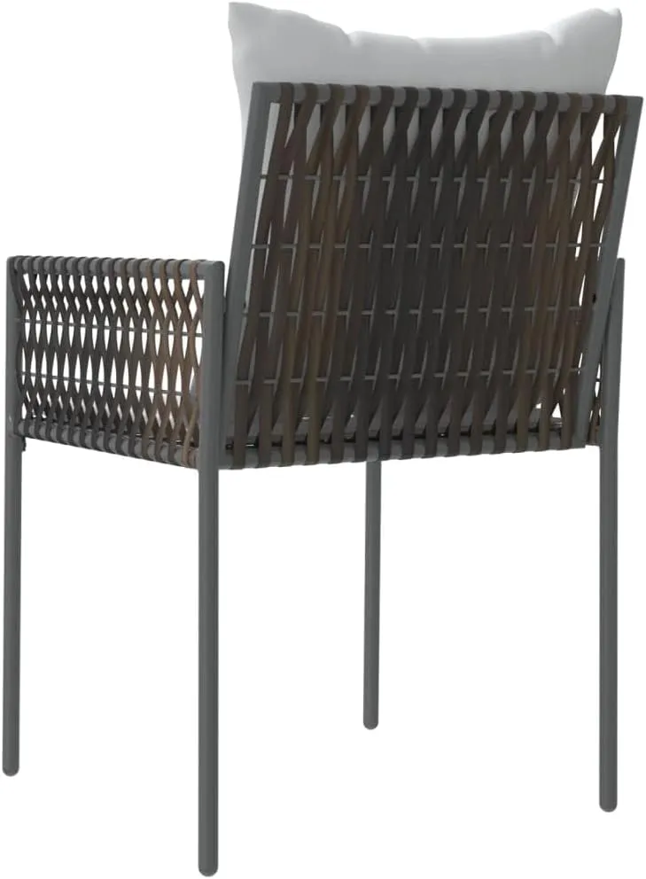 fire Pit Chairs,high Chair,Patio Furniture,Beach Chair,Patio Chairs with Cushions 6 pcs Brown 21.3"x24"x32.7" Poly RattanFor Gardens, patios, Balconies
