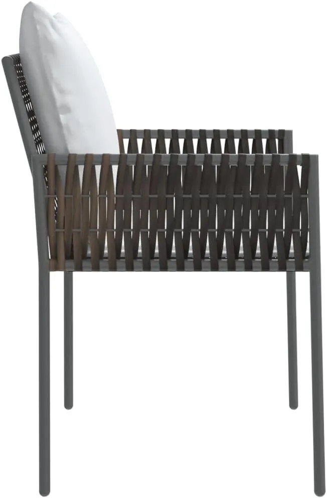 fire Pit Chairs,high Chair,Patio Furniture,Beach Chair,Patio Chairs with Cushions 6 pcs Brown 21.3"x24"x32.7" Poly RattanFor Gardens, patios, Balconies