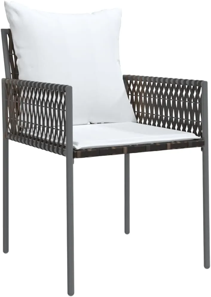 fire Pit Chairs,high Chair,Patio Furniture,Beach Chair,Patio Chairs with Cushions 6 pcs Brown 21.3"x24"x32.7" Poly RattanFor Gardens, patios, Balconies