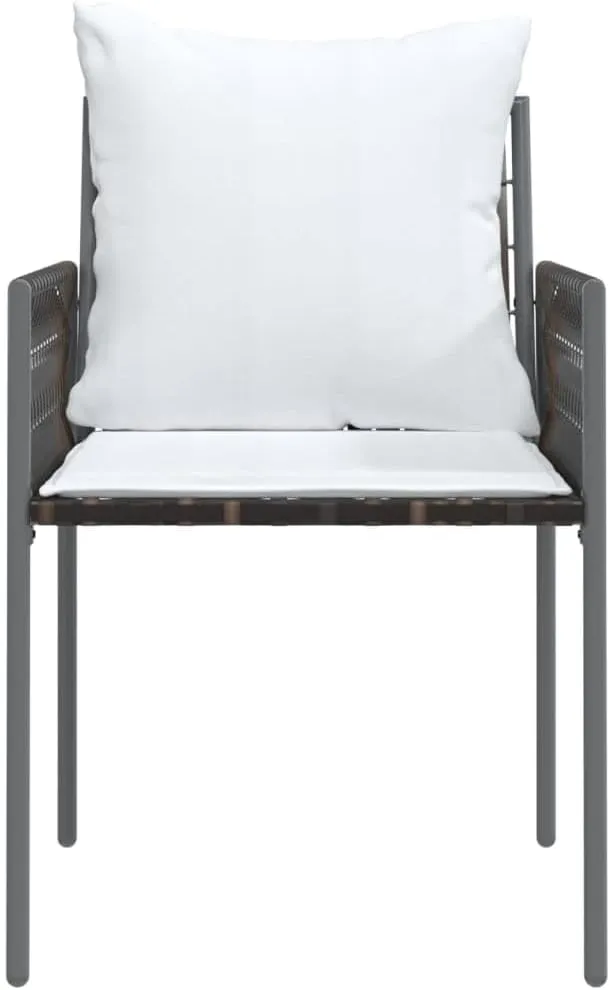 fire Pit Chairs,high Chair,Patio Furniture,Beach Chair,Patio Chairs with Cushions 6 pcs Brown 21.3"x24"x32.7" Poly RattanFor Gardens, patios, Balconies