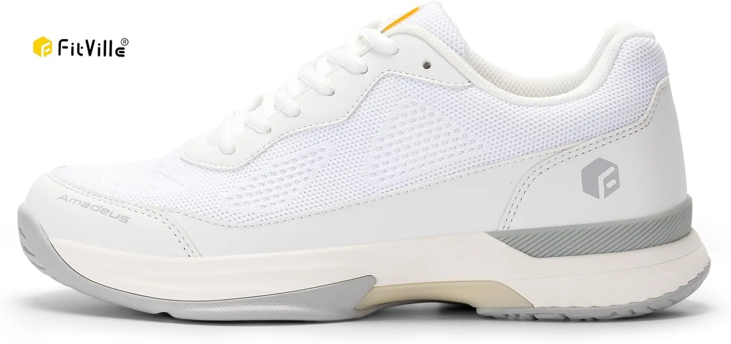FitVille Wide Pickleball Shoes for Women Tennis Court Shoes Sneakers for Court Racquetball Athletic Shoes | Racquet Sport | Arch Support & Wide Toe Box