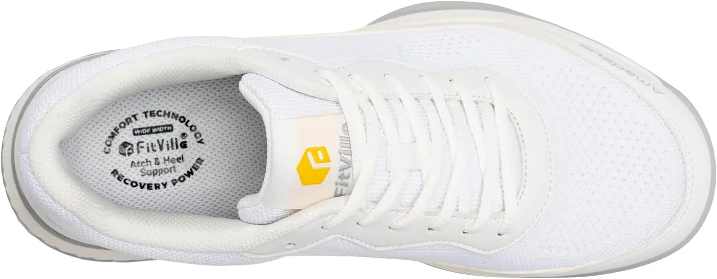 FitVille Wide Pickleball Shoes for Women Tennis Court Shoes Sneakers for Court Racquetball Athletic Shoes | Racquet Sport | Arch Support & Wide Toe Box