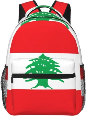 Flag of Lebanon Backpack, suitable for light travel, daily multi-purpose bag, suitable for commuting, cycling, work