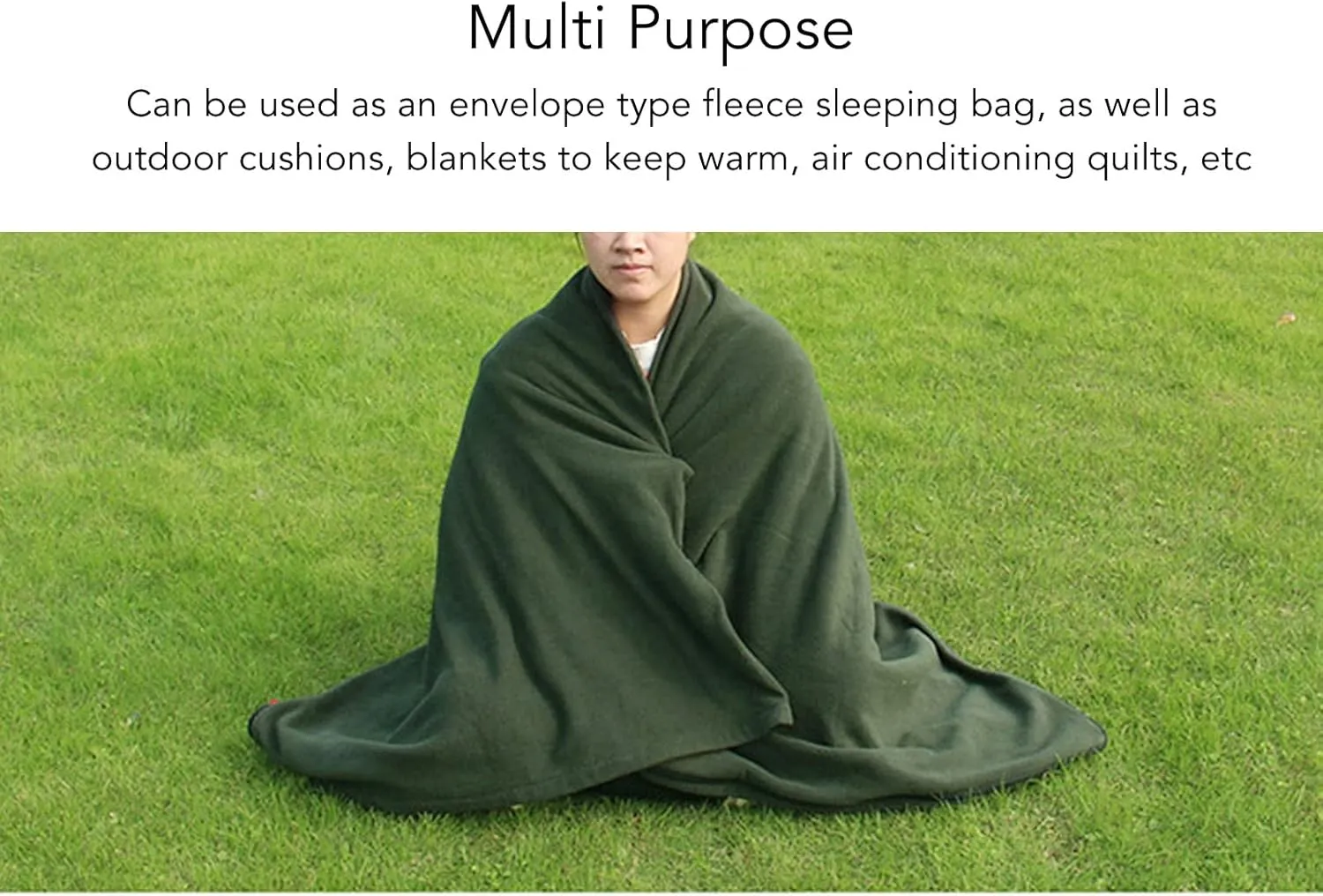 Fleece Sleeping Bag Fleece Sleeping BagCamping Sleeping Bag, Portable Sleeping Bag Skin Friendly Multipurpose Breathable Sleeping Bags for Adultsfor HikingFoam Pads
