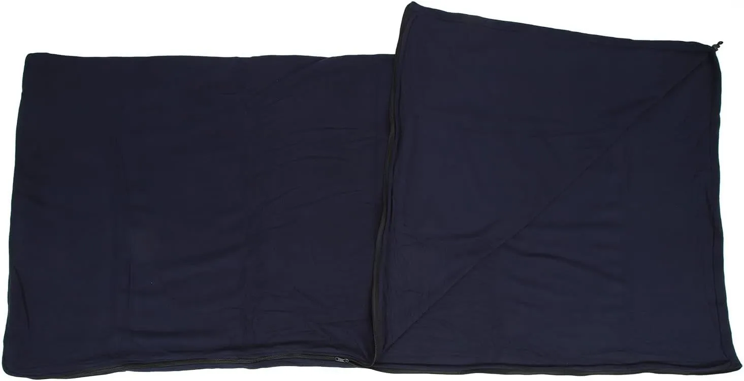 Fleece Sleeping Bag, Foldable Sleeping Liner Portable Fleece Zippered Sleeping Bag Liners for Traveling Camping