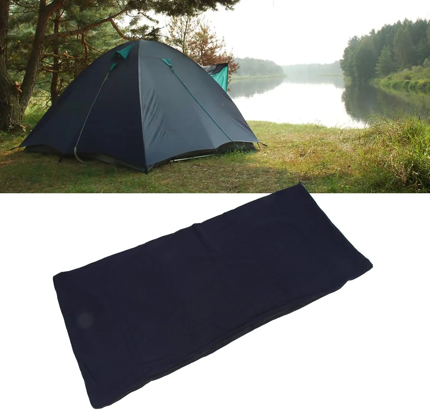 Fleece Sleeping Bag, Foldable Sleeping Liner Portable Fleece Zippered Sleeping Bag Liners for Traveling Camping