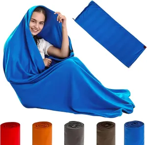 Fleece Sleeping Bag Liner, Travel Sheets, Camping Sleep Sack Adult, Ideal for Backpacking, Hotels and Hostels, Business Trips, Camping