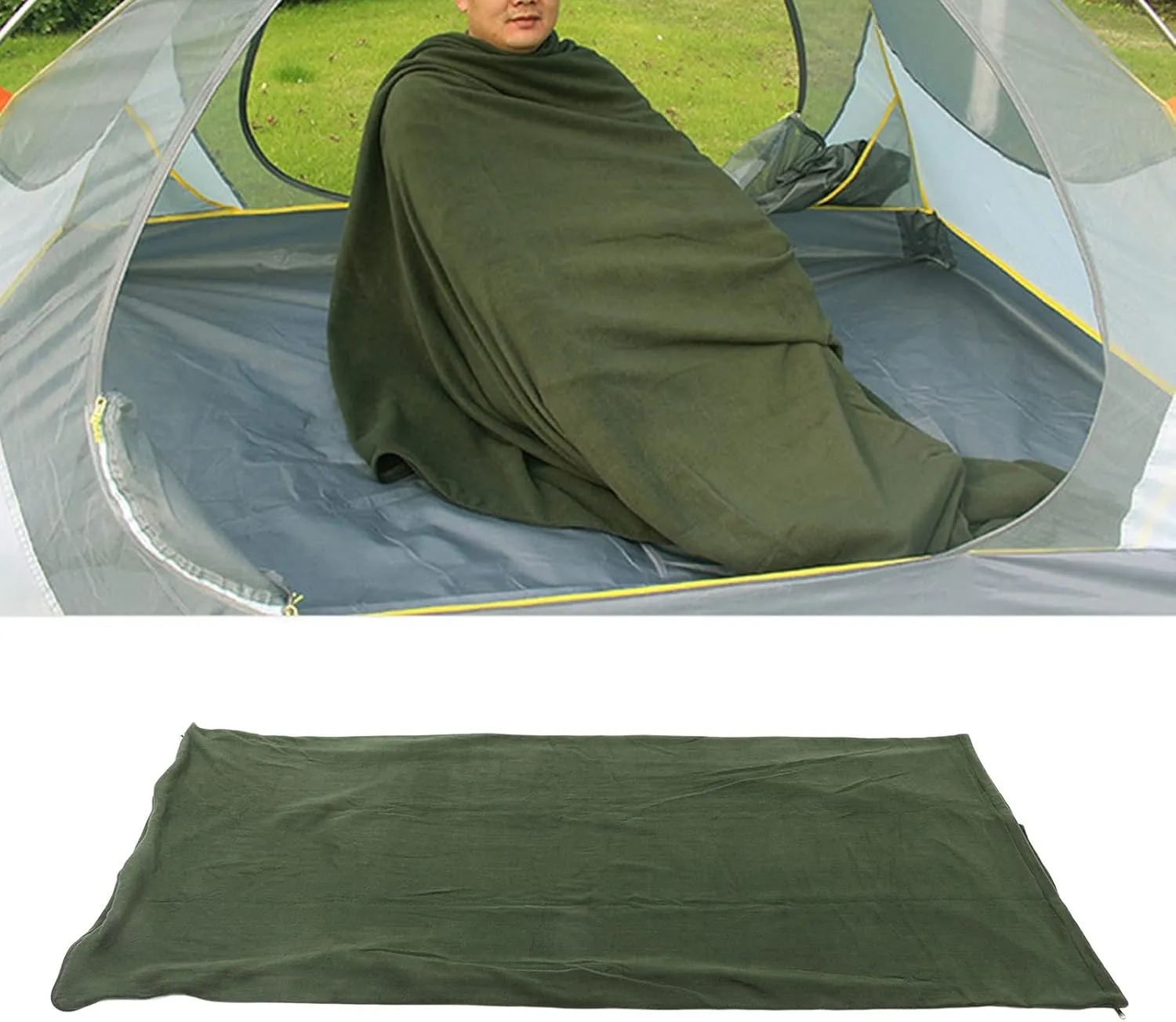 Fleece Sleeping Bag Portable Travel Warm Sleeping Bag for Adults Outdoor Camping Hiking Climbing