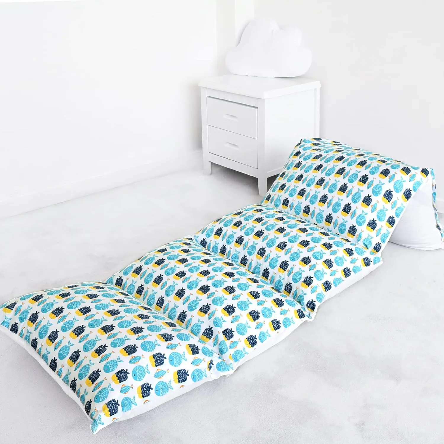 Floor Lounger Cover Non-Slip & Super Soft Floor Sofa Pillow Bed Cover, Great Choice for Kids or Adults Perfect for Slumber Party, Fish Queen (Pillow Not Included)