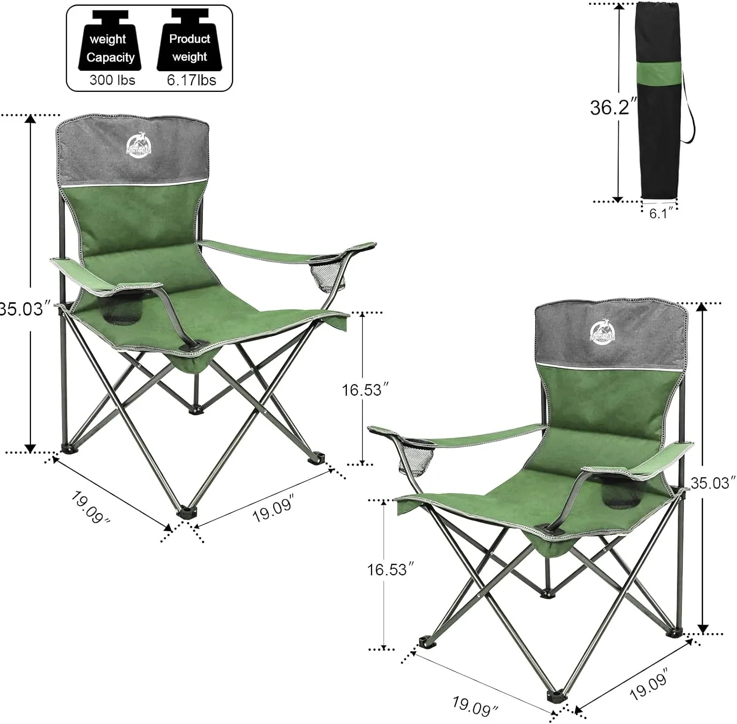 Folding Camping Chair Set of 4, Portable Collapsible Conversation Set w/1 Sofa, 2 Single Chairs, 1 Table for Family Patio, Outdoor Travel, Beach(Green)
