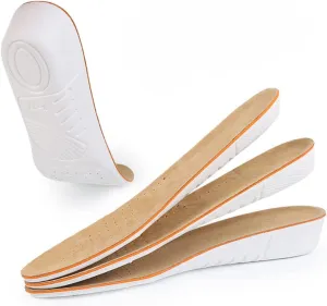 FRCOLOR Unisex Sports Insoles Pig Skin Dampening 2.5cm Thick Cut-to-fit Invisible Ultra Comfortable Foot Inserts for Men Women