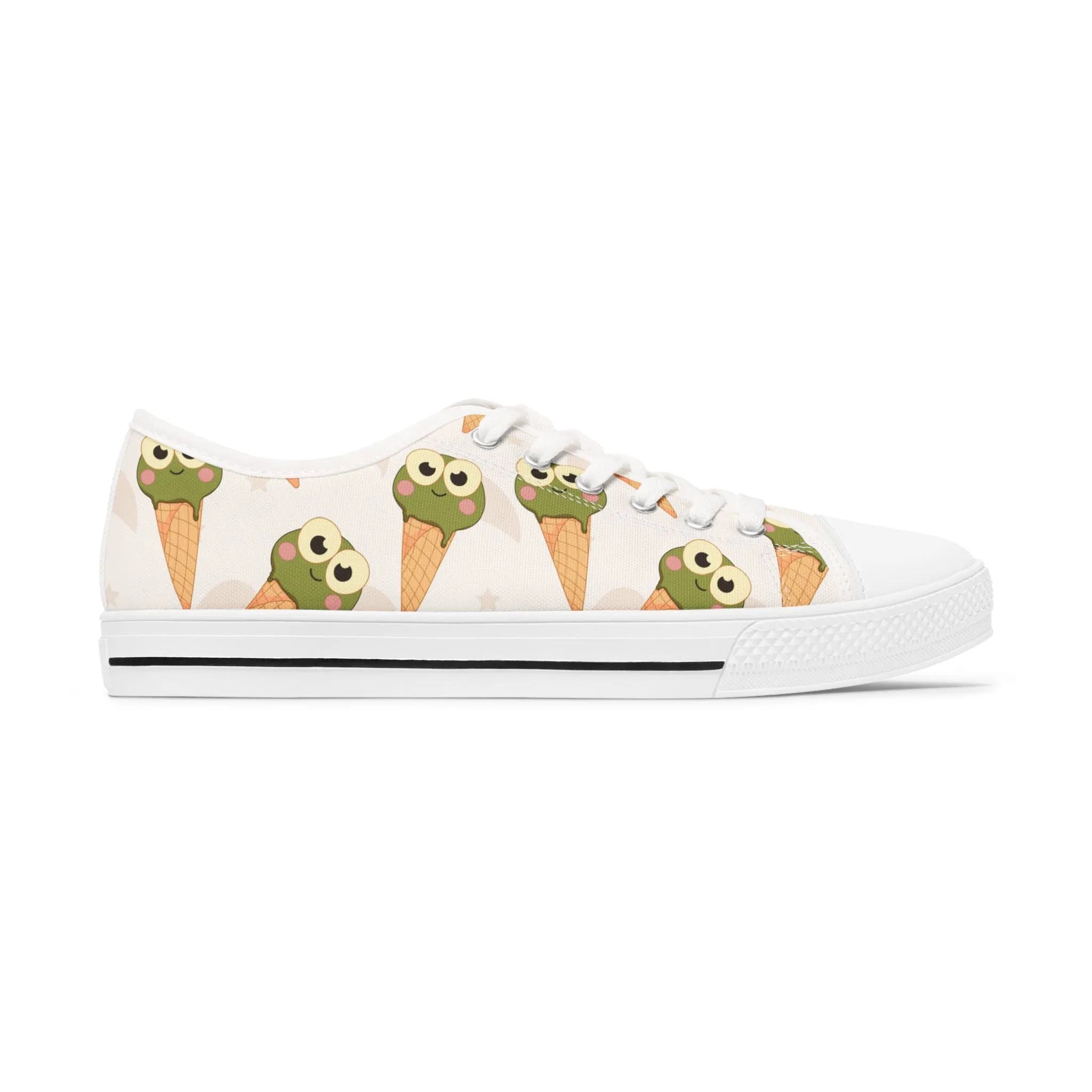 Frog Ice Cream Women's Low Top Sneakers
