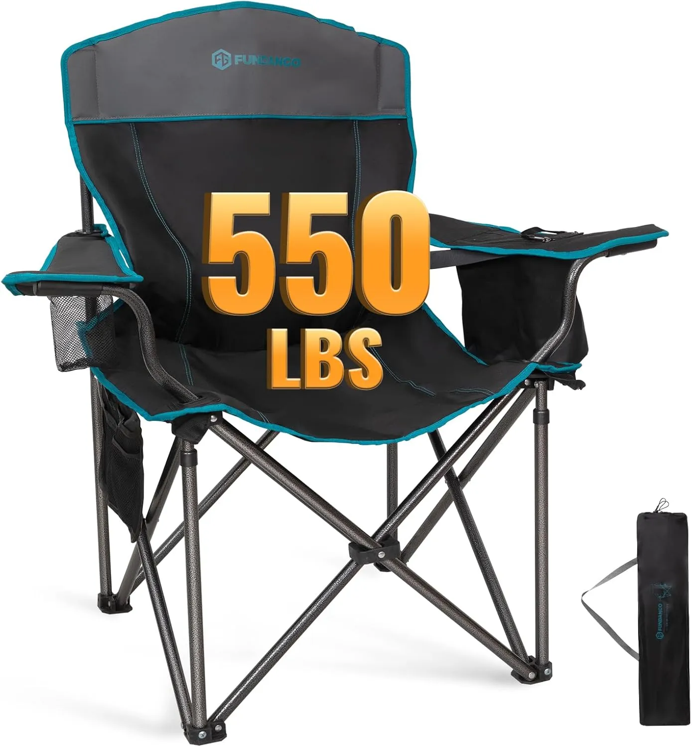 FUNDANGO Heavy Duty 550lb Capacity Oversized Outdoor Chair with Lumbar Support