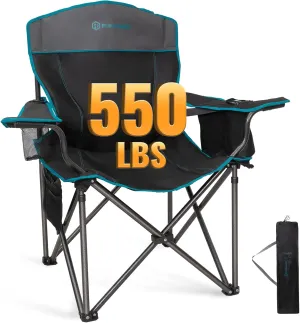 FUNDANGO Heavy Duty 550lb Capacity Oversized Outdoor Chair with Lumbar Support