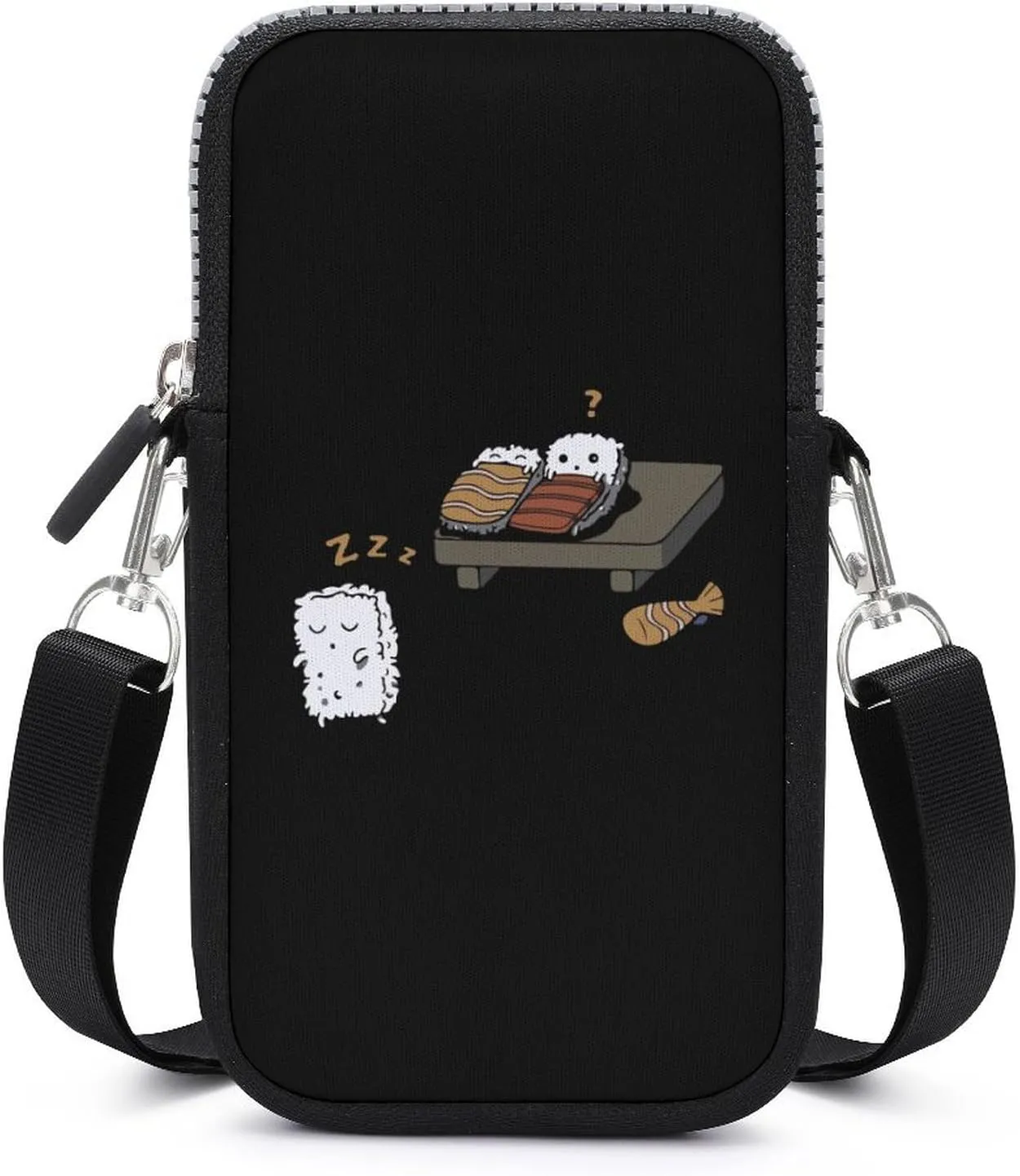 Funny Sleepwalking Sushi Phone Bag Waterproof Phone Crossbody Bag Purse Mini Smartphone Wallet Bag
