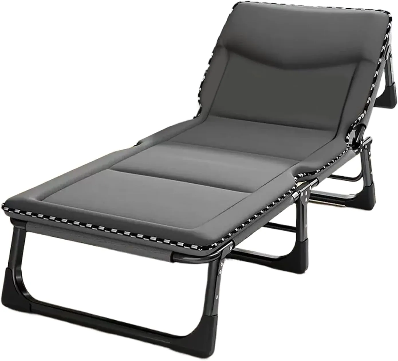 Generic Fold Out Bed for Adults 25mm Wider Square Tube Folding Camping Cot with Mattress Four Position Adjustable Backrest and 160kg Load Capacity(Color:D,Size:190 * 75 * 30cm)