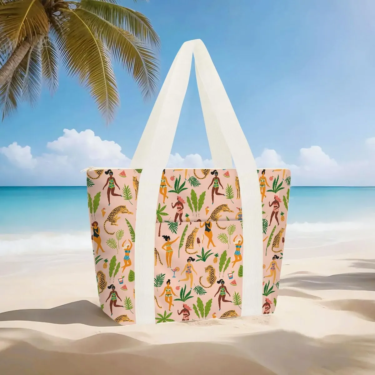 gfuhlre Beach Bag Wet Bag Waterproof Sandproof Women Beach Tote for Friends Travel Gifts with Wet Compartment for Pool Gym