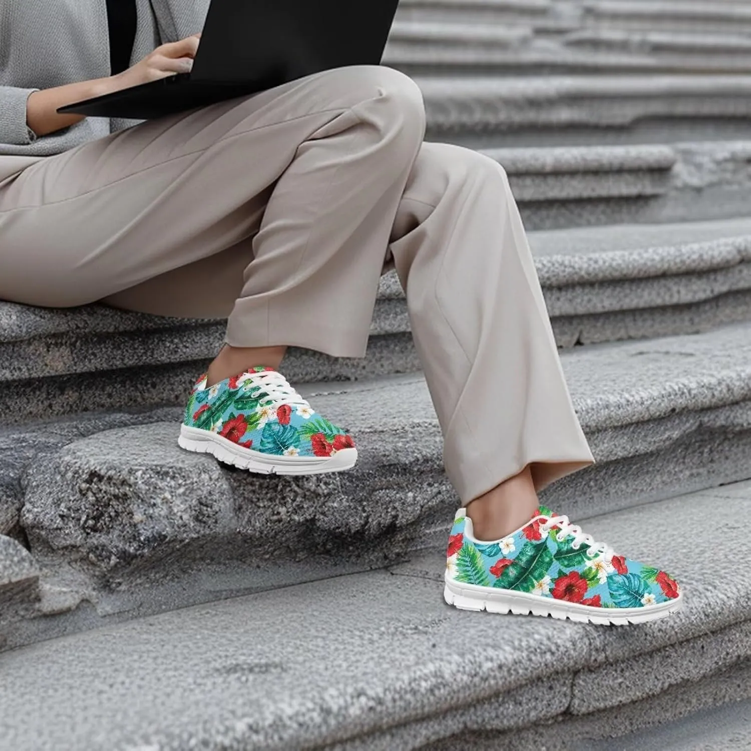 GIFTPUZZ Men's Sneakers Tropical Women's Athletic Shoes Men's Shoes Breathable Sneakers with Breathable Mesh