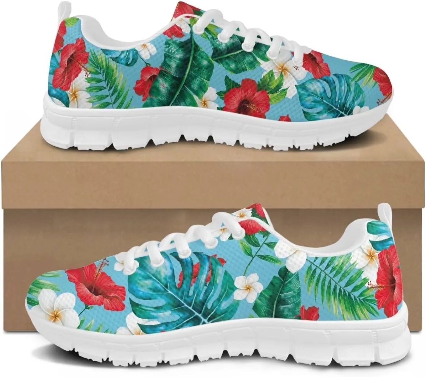 GIFTPUZZ Men's Sneakers Tropical Women's Athletic Shoes Men's Shoes Breathable Sneakers with Breathable Mesh