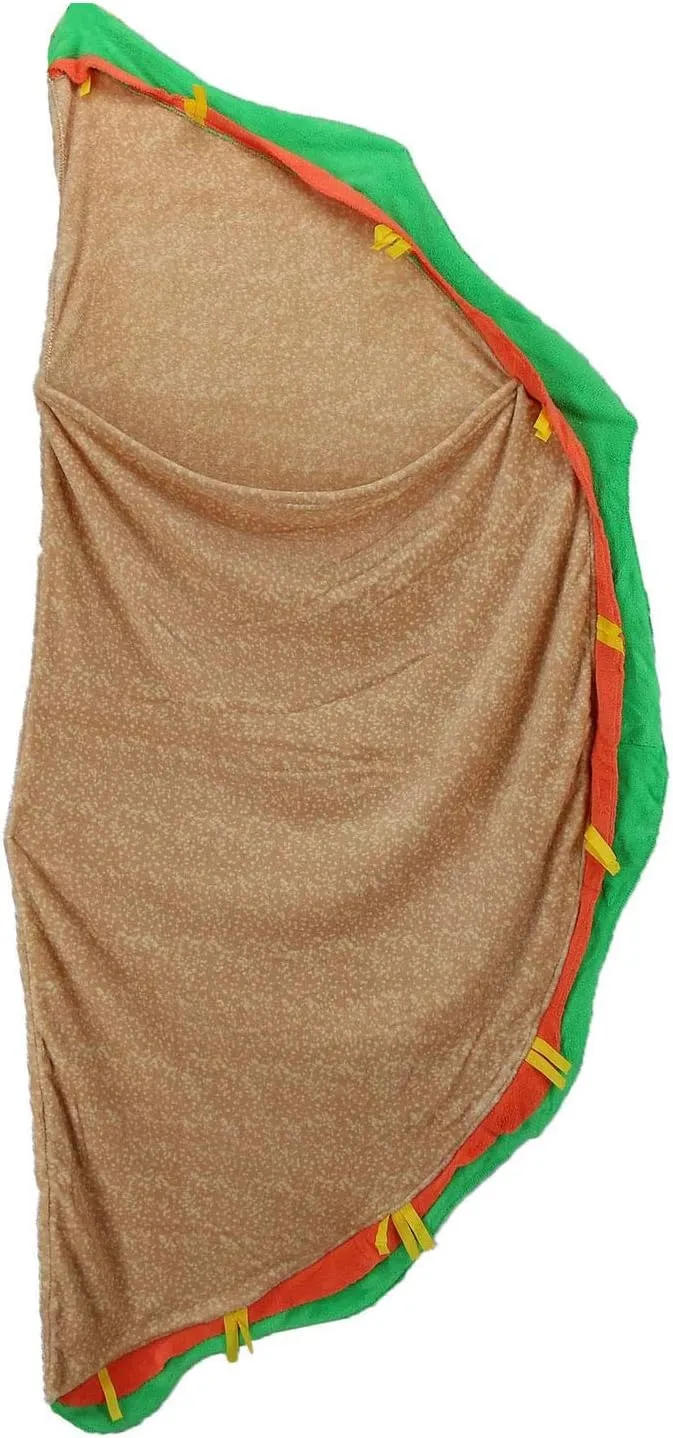Gilbins Plush Ultra-Soft Fleece Snuggle-in Sleeping Bag Blanket for Lounging, Sleepovers, Gifts, Camping & Car Trips (Taco Blanket)