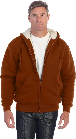 Gioberti Men's Soft Heavyweight Sherpa Lined Fleece Hoodie Jacket