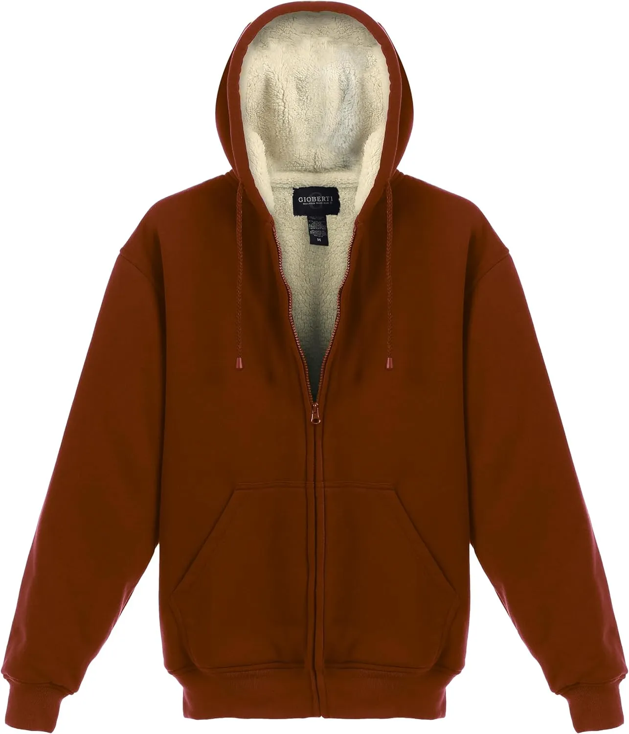 Gioberti Men's Soft Heavyweight Sherpa Lined Fleece Hoodie Jacket