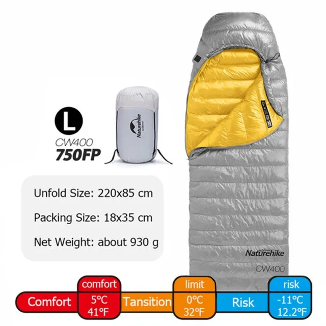 Goose Down Sleeping Bag CW400 Waterproof Sleeping Bags Envelope Backpacking Traveling Hiking Camping Sleeping Bag