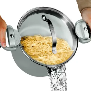 Gotham Steel 5 Quart Stock Pot Multipurpose Pasta Pot with Strainer Lid & Twist and Lock Handles, Ceramic Nonstick Cooking Pot   Pasta Strainer Pot with Lid, Spaghetti Pot, Dishwasher Safe