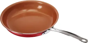 Gotham Steel Ceramic and Titanium Nonstick Fry Pans, Red, 11"