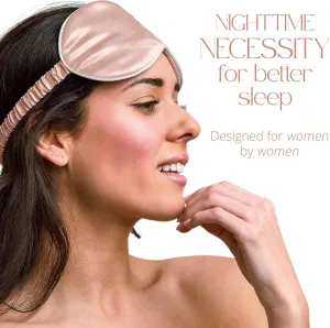 Grace & Company Silky Satin Eye Mask for Women - Premium Pink Satin Silk Sleep Mask - Hydrating, Ultra Soft & Lightweight Vegan Sleeping Mask - Peony