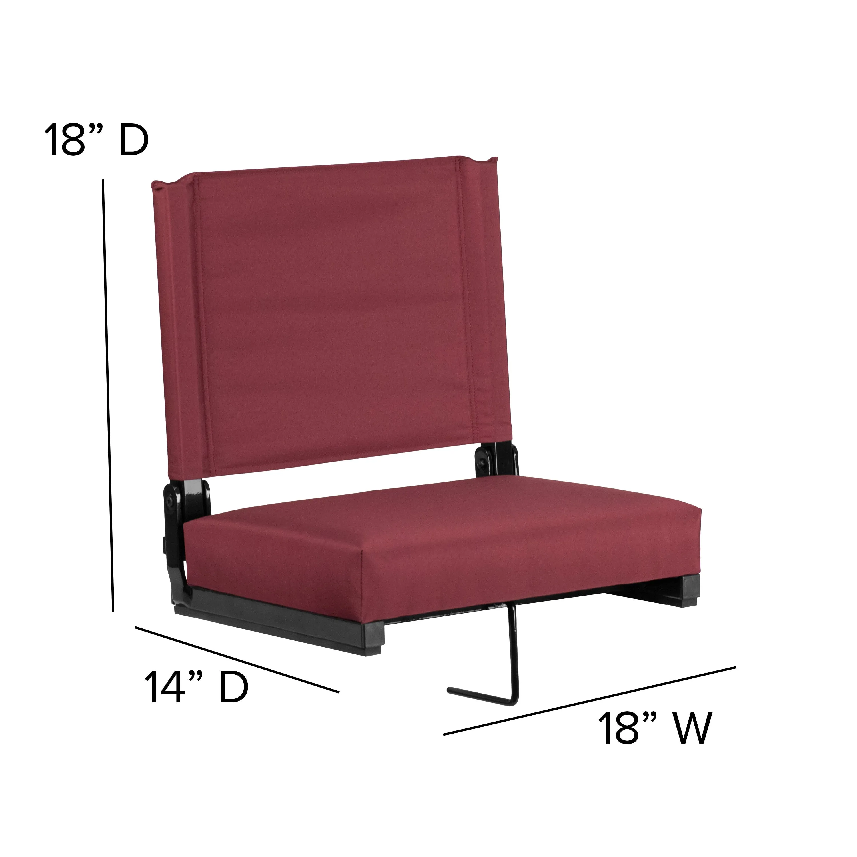 Grandstand Comfort Seats by Flash - 500 lb. Rated Lightweight Stadium Chair with Handle & Ultra-Padded Seat
