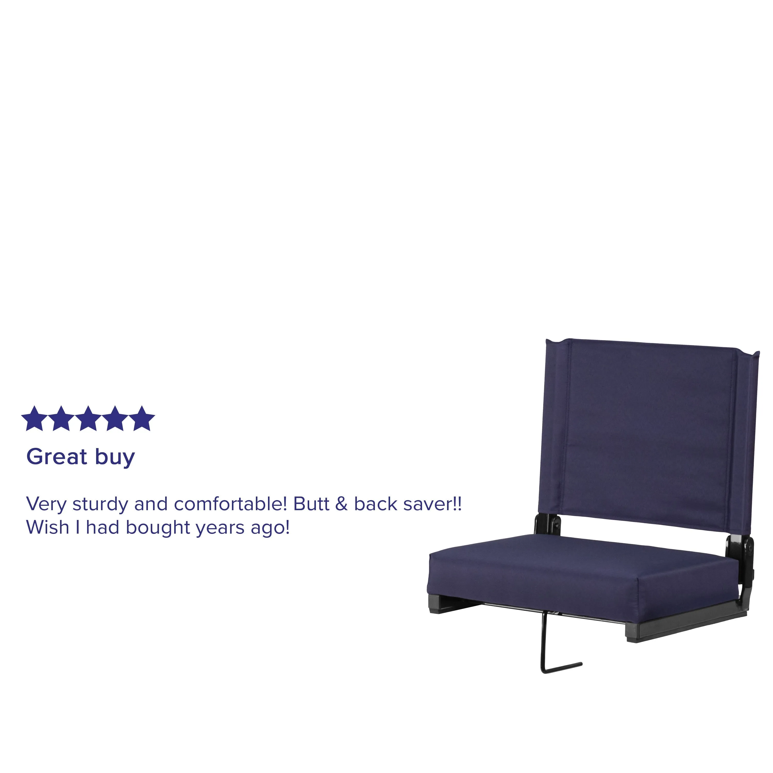 Grandstand Comfort Seats by Flash - 500 lb. Rated Lightweight Stadium Chair with Handle & Ultra-Padded Seat