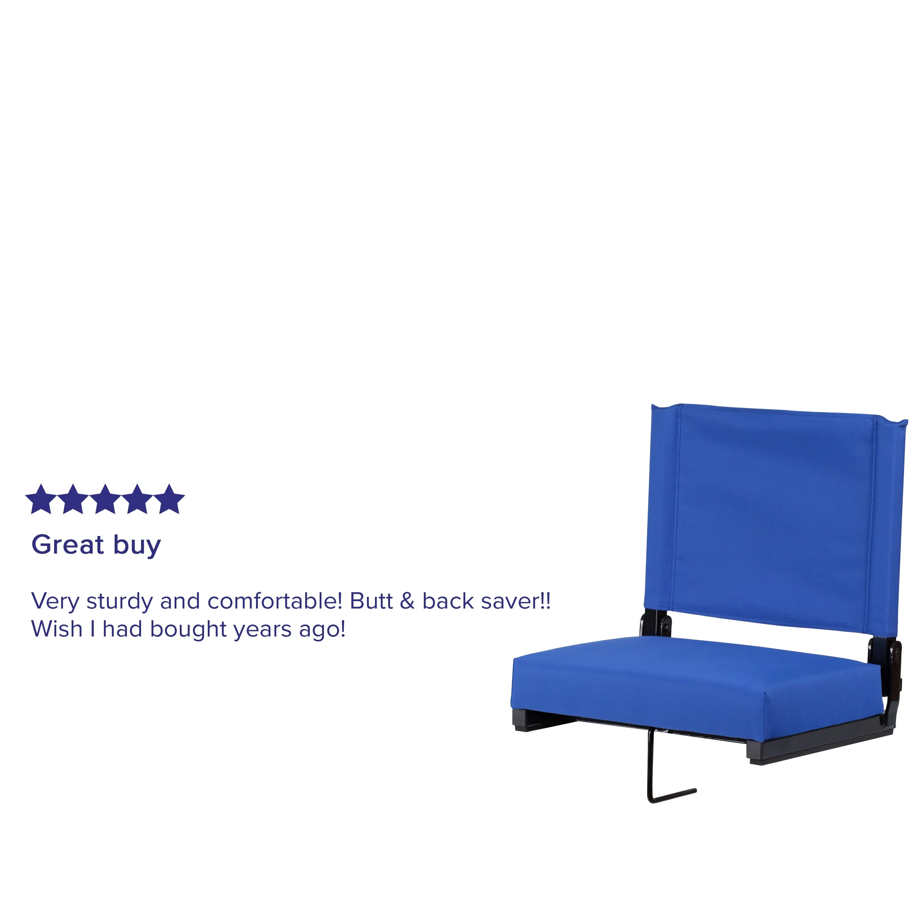 Grandstand Comfort Seats by Flash - 500 lb. Rated Lightweight Stadium Chair with Handle & Ultra-Padded Seat