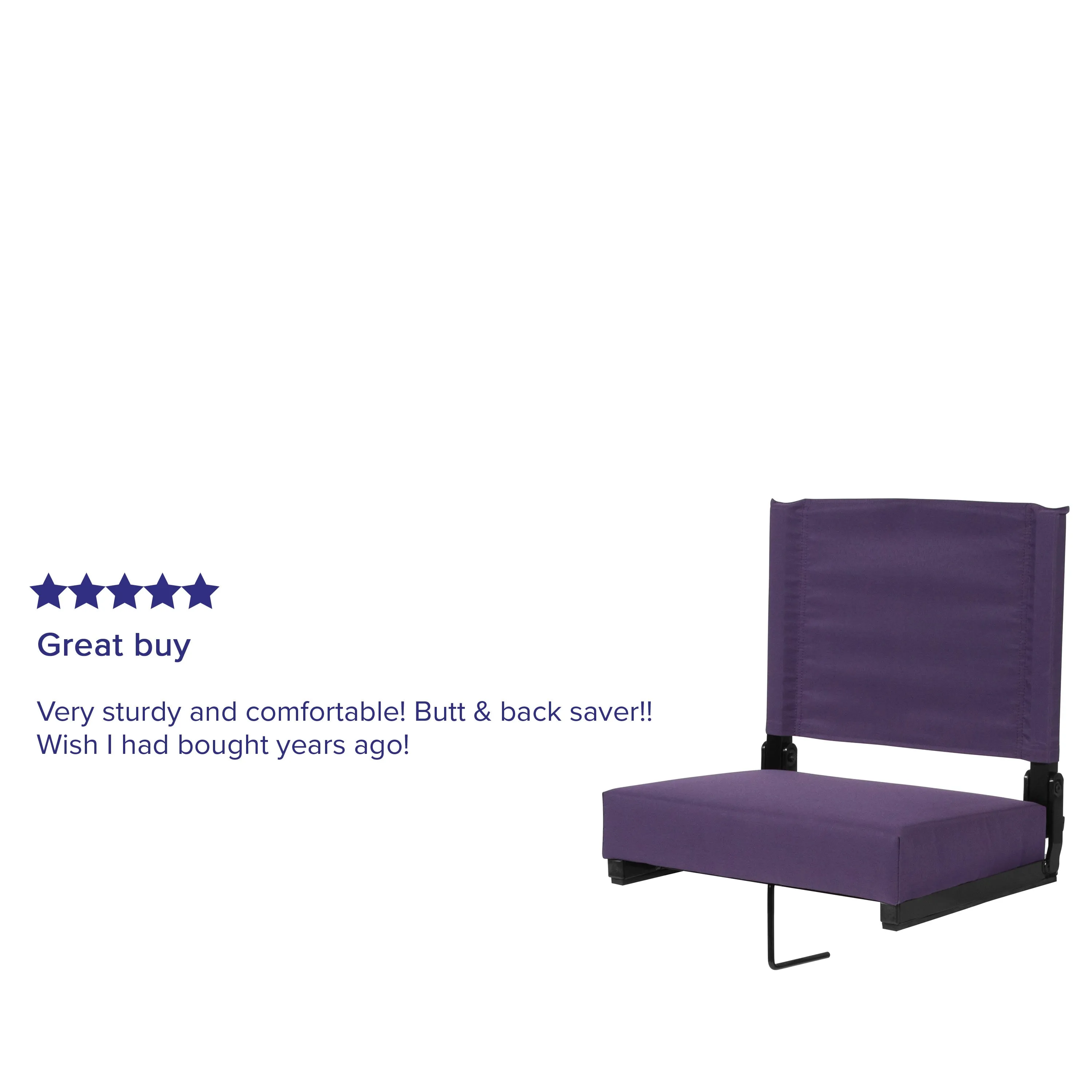 Grandstand Comfort Seats by Flash - 500 lb. Rated Lightweight Stadium Chair with Handle & Ultra-Padded Seat