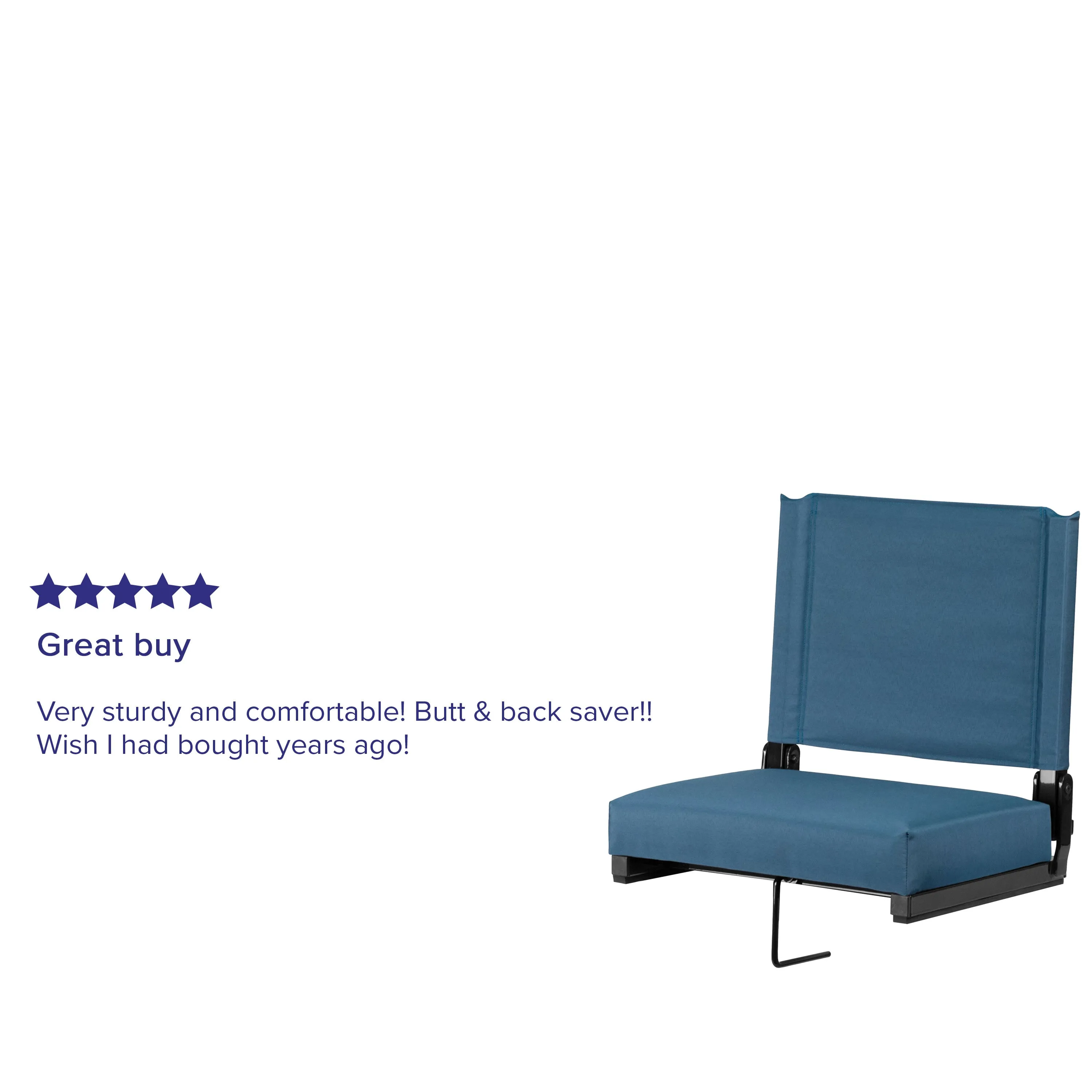 Grandstand Comfort Seats by Flash - 500 lb. Rated Lightweight Stadium Chair with Handle & Ultra-Padded Seat