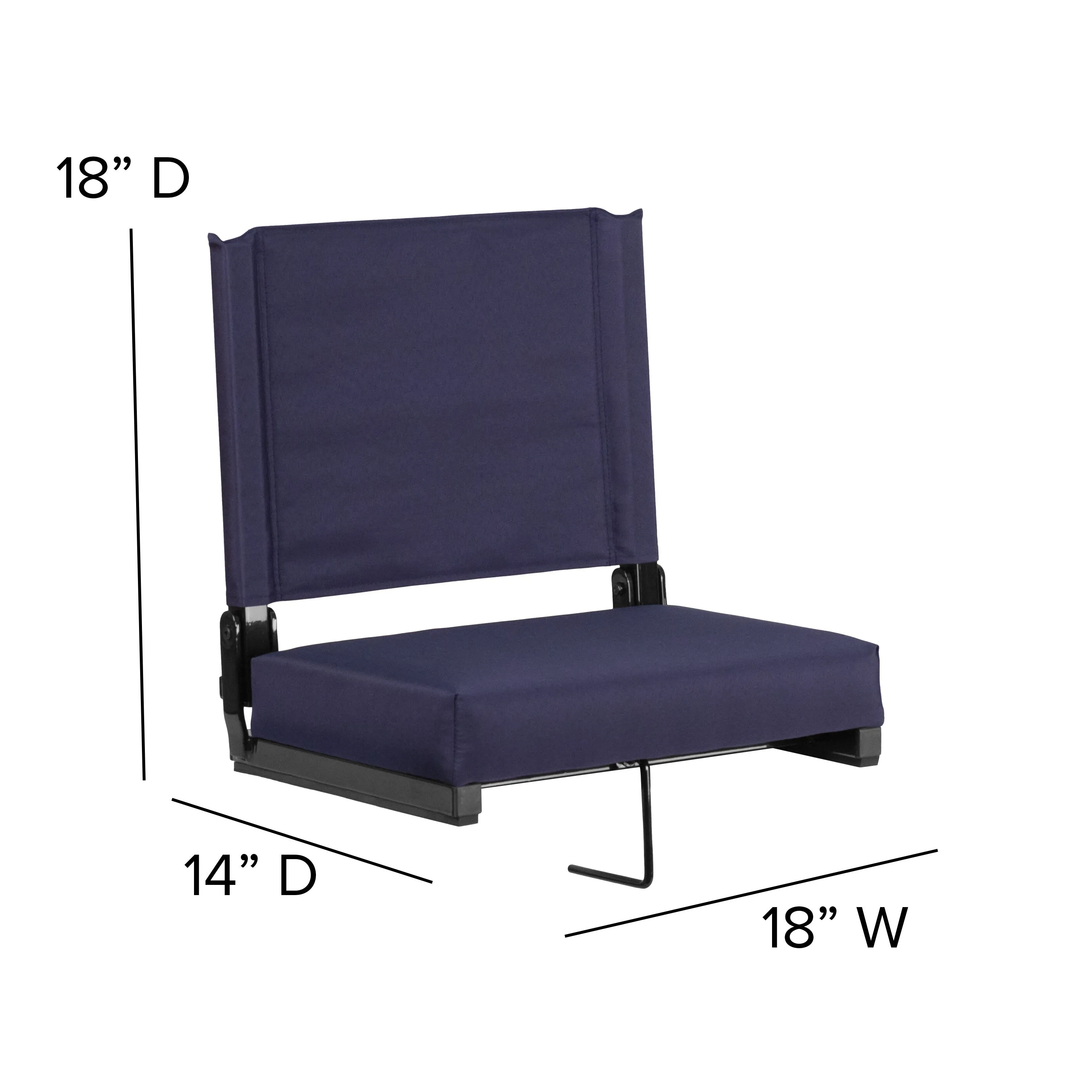 Grandstand Comfort Seats by Flash - 500 lb. Rated Lightweight Stadium Chair with Handle & Ultra-Padded Seat