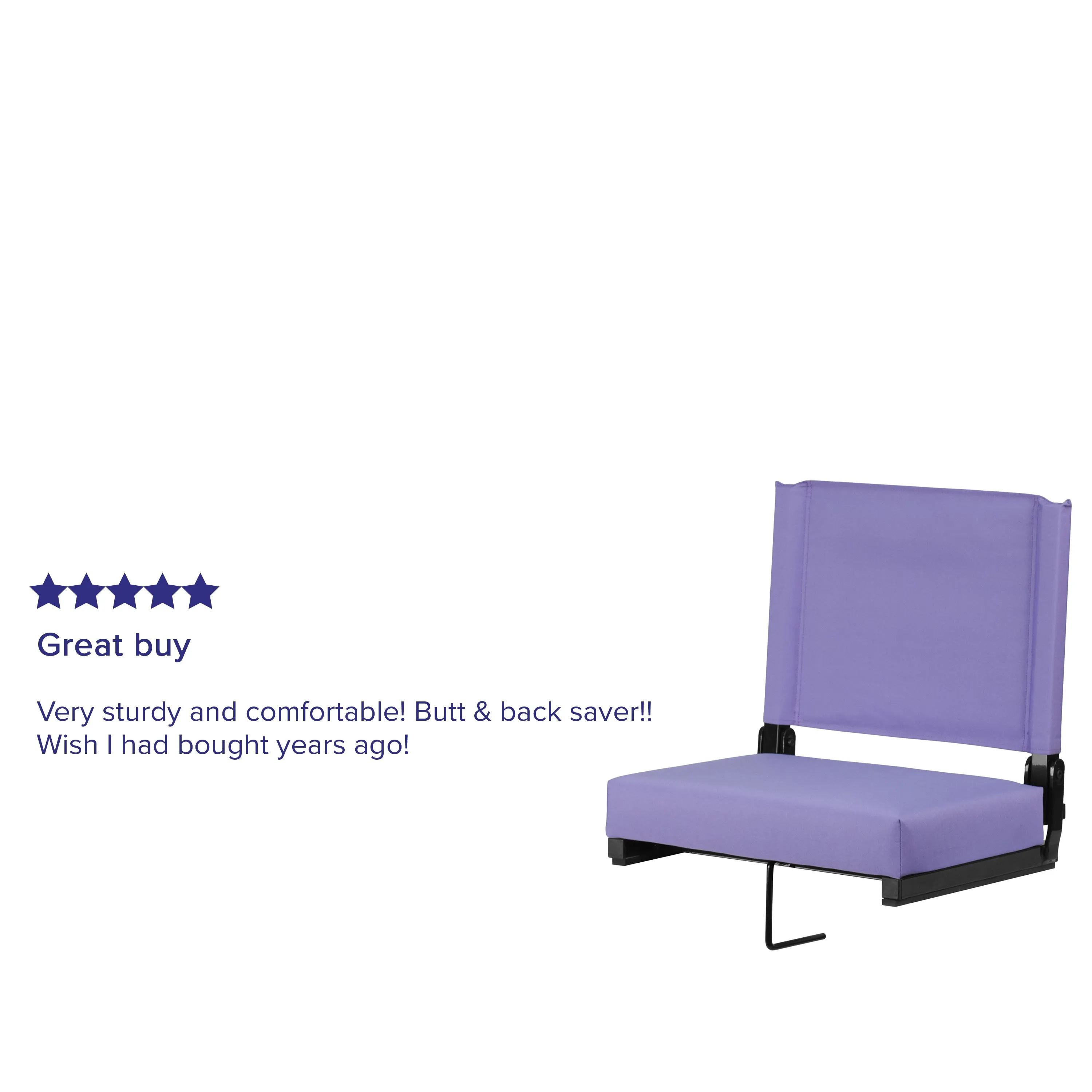 Grandstand Comfort Seats by Flash - 500 lb. Rated Lightweight Stadium Chair with Handle & Ultra-Padded Seat