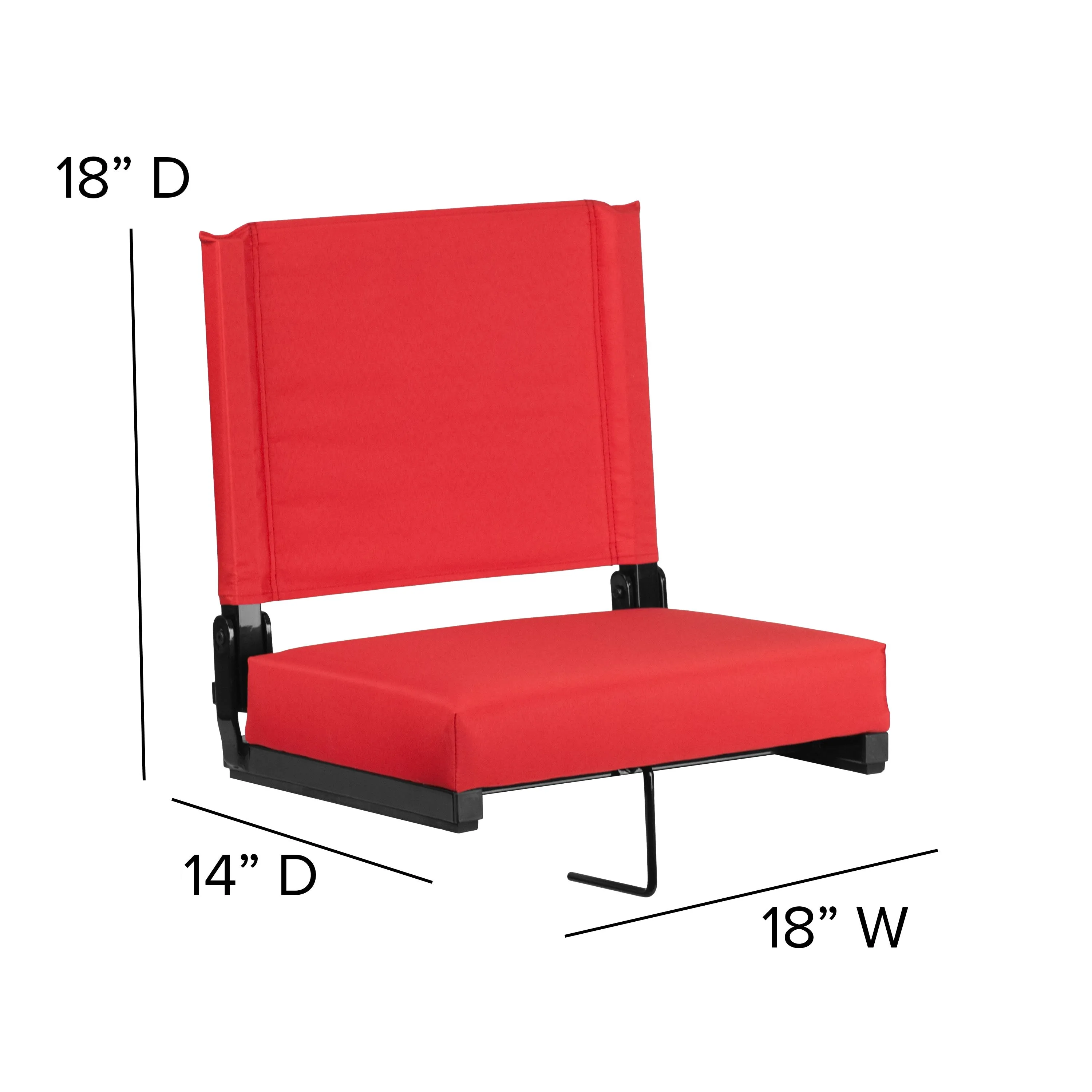 Grandstand Comfort Seats by Flash - 500 lb. Rated Lightweight Stadium Chair with Handle & Ultra-Padded Seat