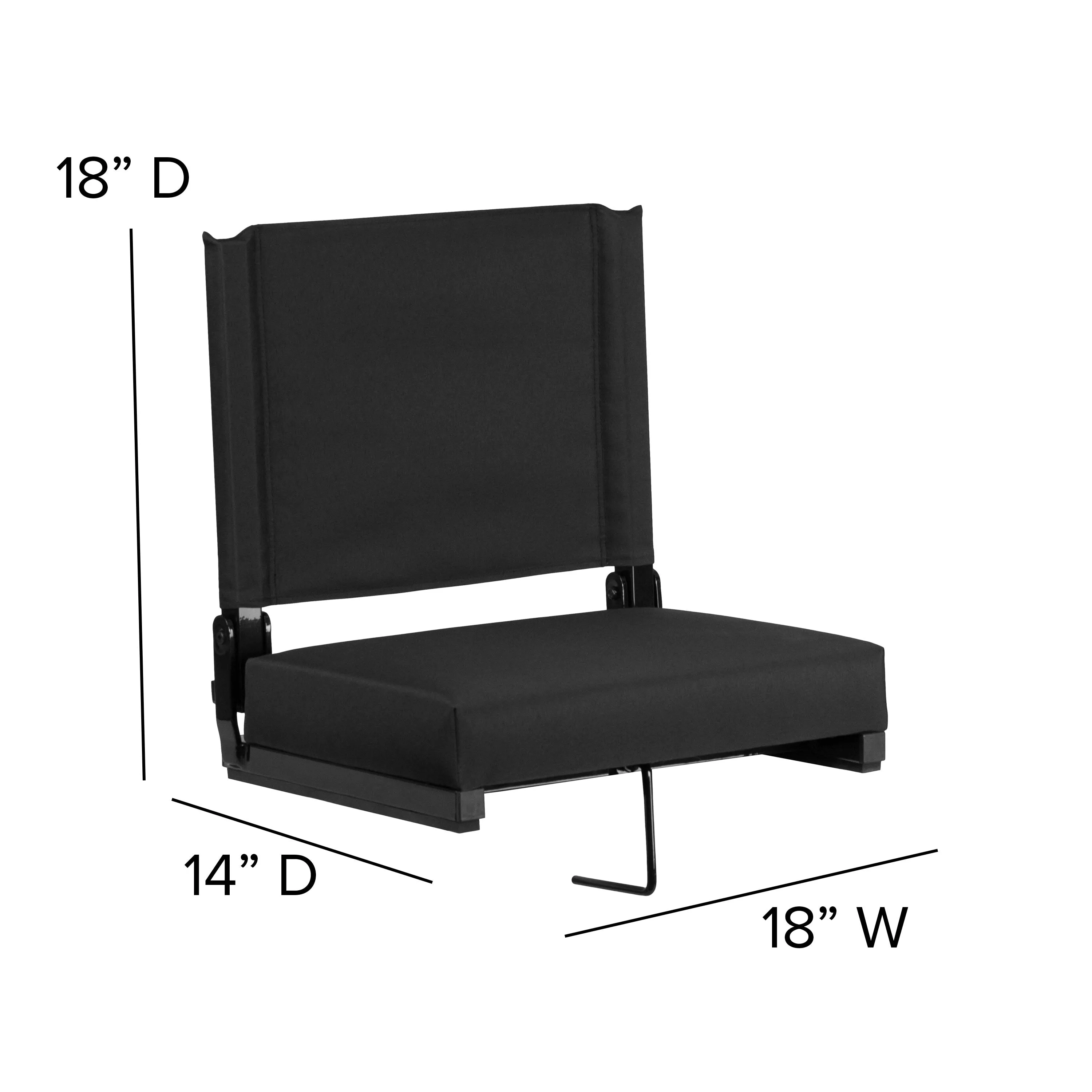 Grandstand Comfort Seats by Flash - 500 lb. Rated Lightweight Stadium Chair with Handle & Ultra-Padded Seat