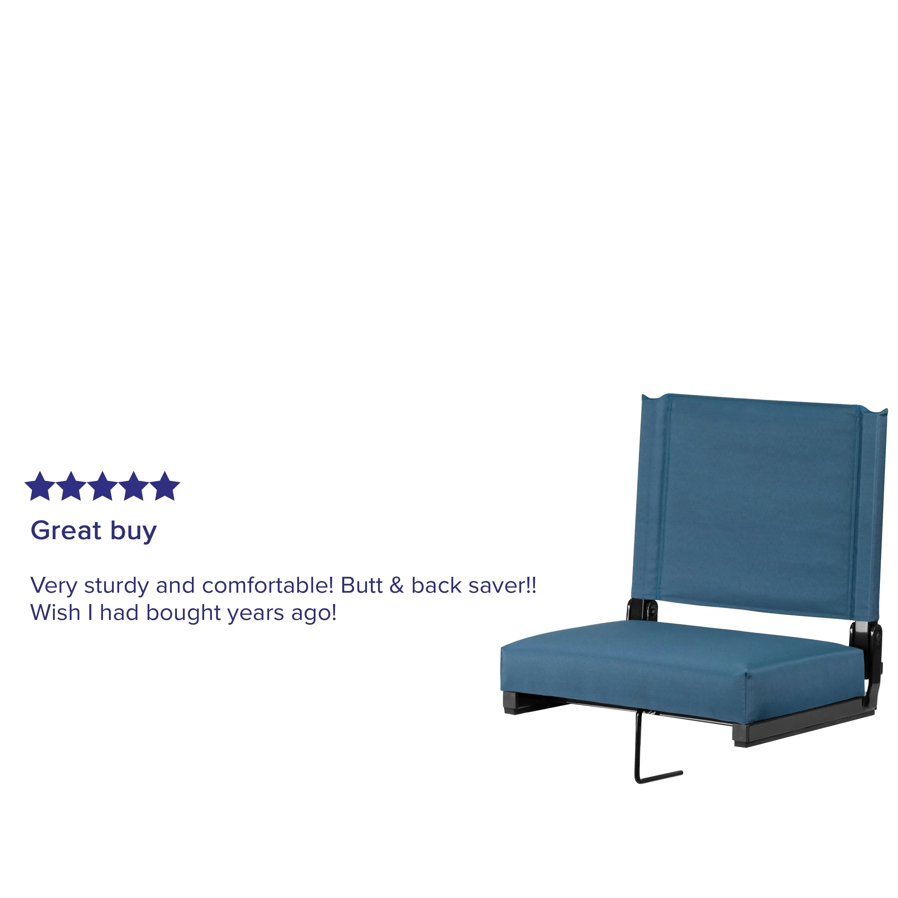 Grandstand Comfort Seats by Flash - 500 lb. Rated Lightweight Stadium Chair with Handle & Ultra-Padded Seat
