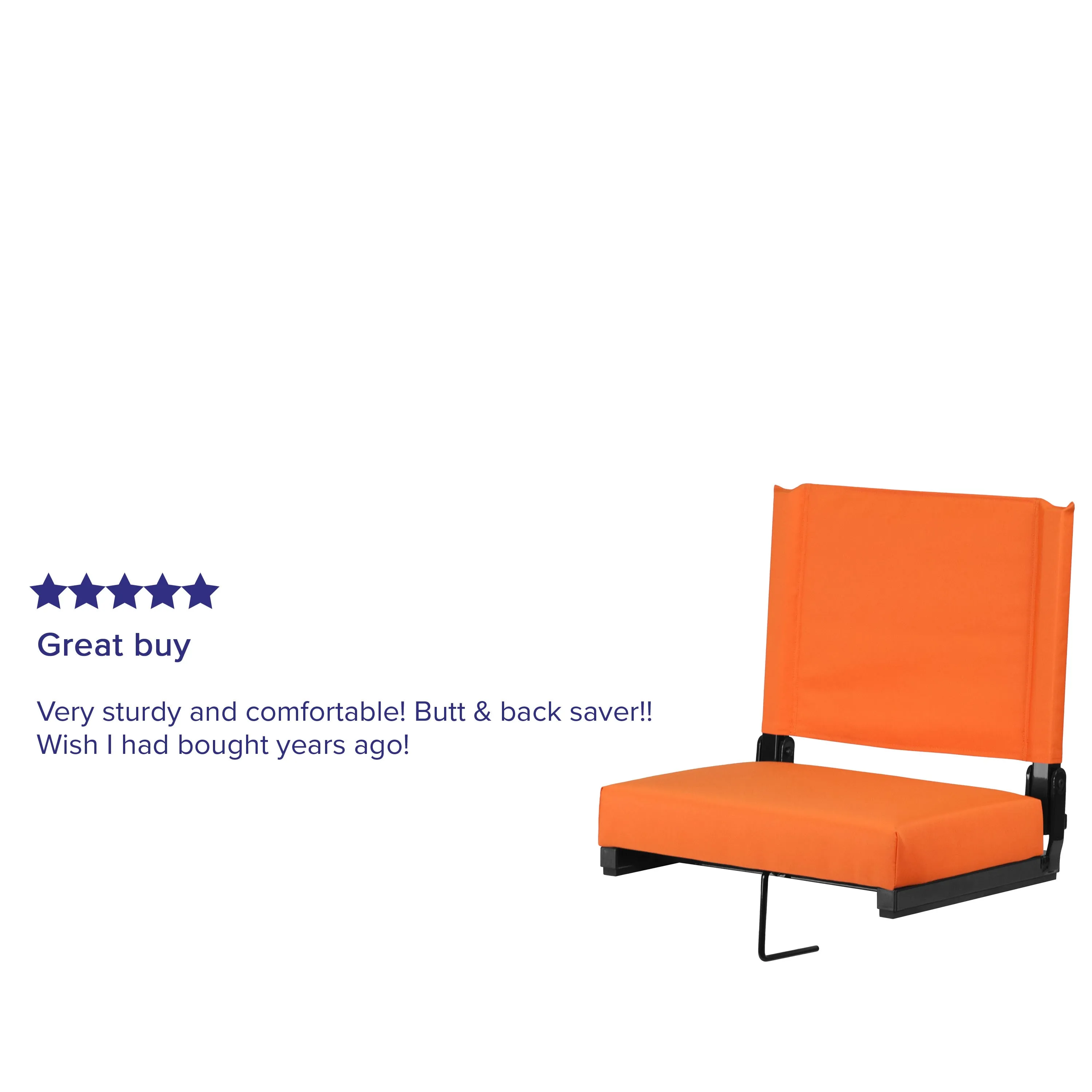 Grandstand Comfort Seats by Flash - 500 lb. Rated Lightweight Stadium Chair with Handle & Ultra-Padded Seat