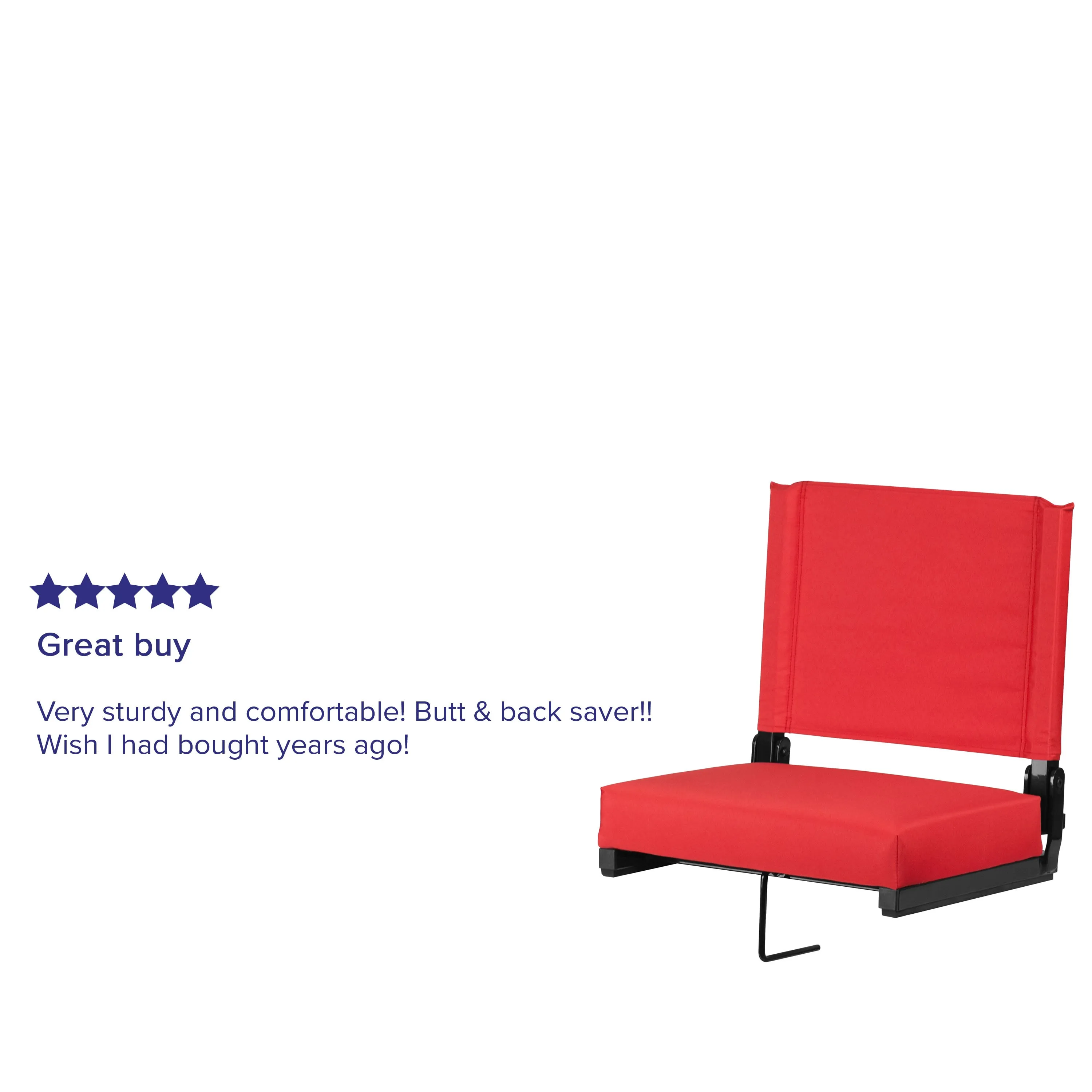 Grandstand Comfort Seats by Flash - 500 lb. Rated Lightweight Stadium Chair with Handle & Ultra-Padded Seat