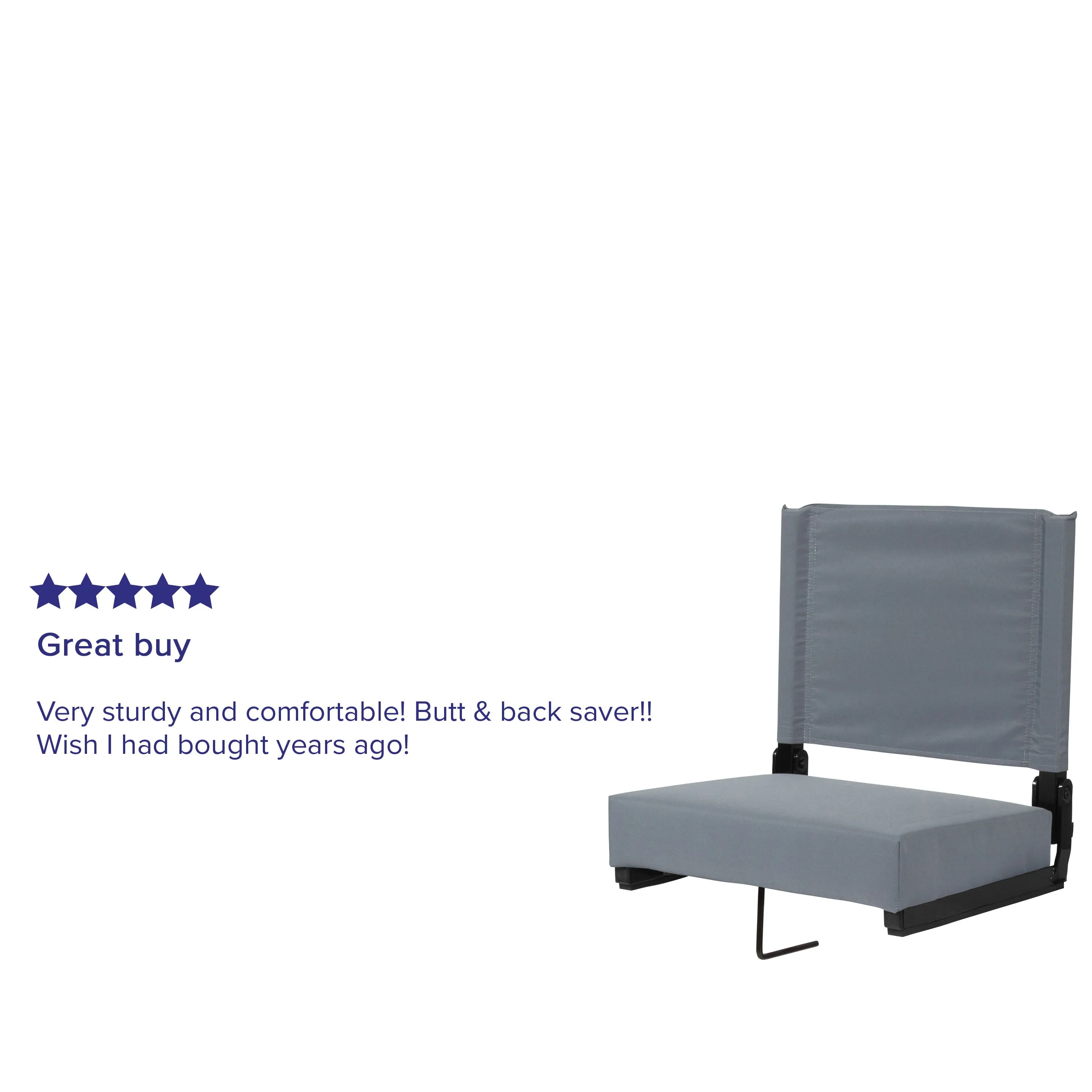 Grandstand Comfort Seats by Flash - 500 lb. Rated Lightweight Stadium Chair with Handle & Ultra-Padded Seat