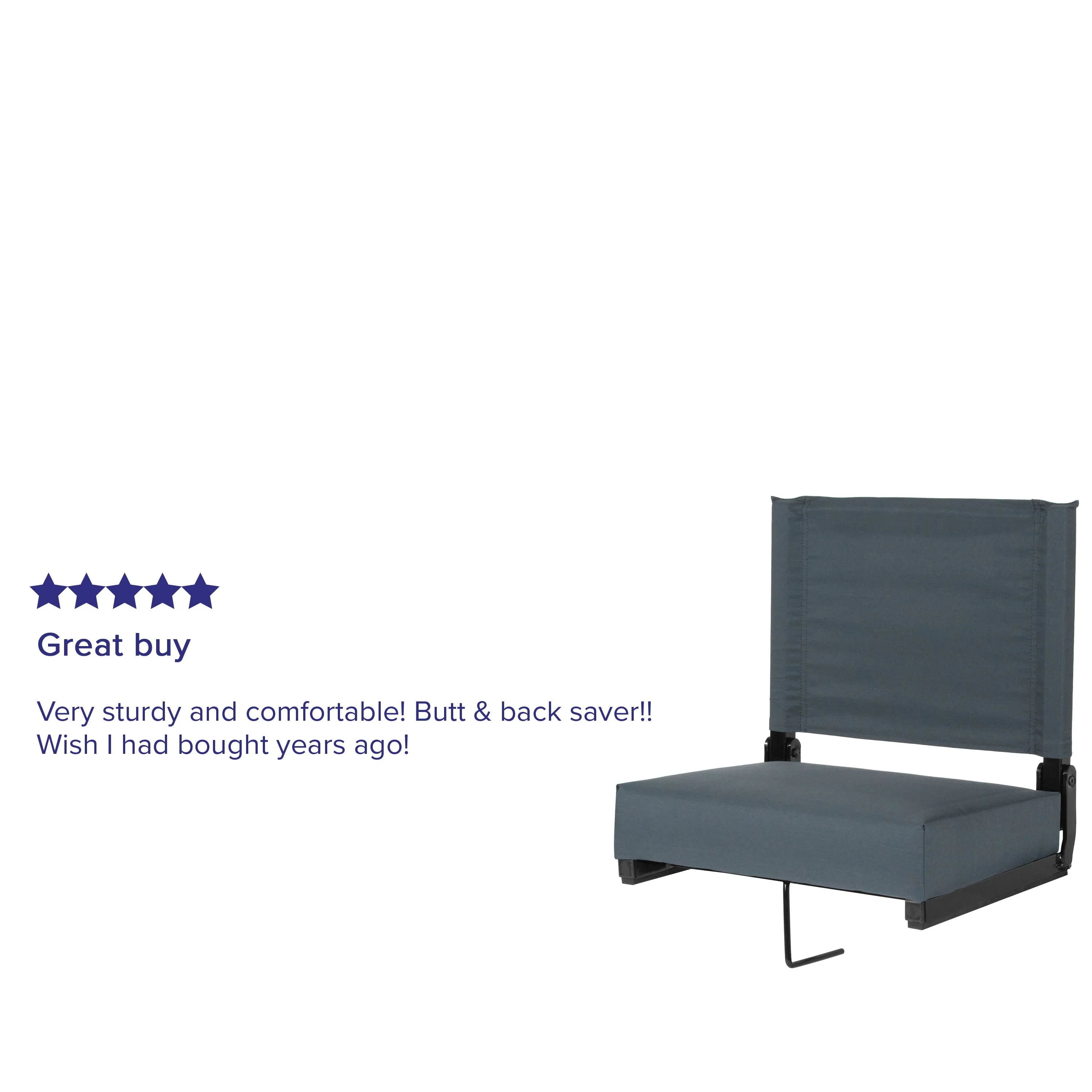 Grandstand Comfort Seats by Flash - 500 lb. Rated Lightweight Stadium Chair with Handle & Ultra-Padded Seat