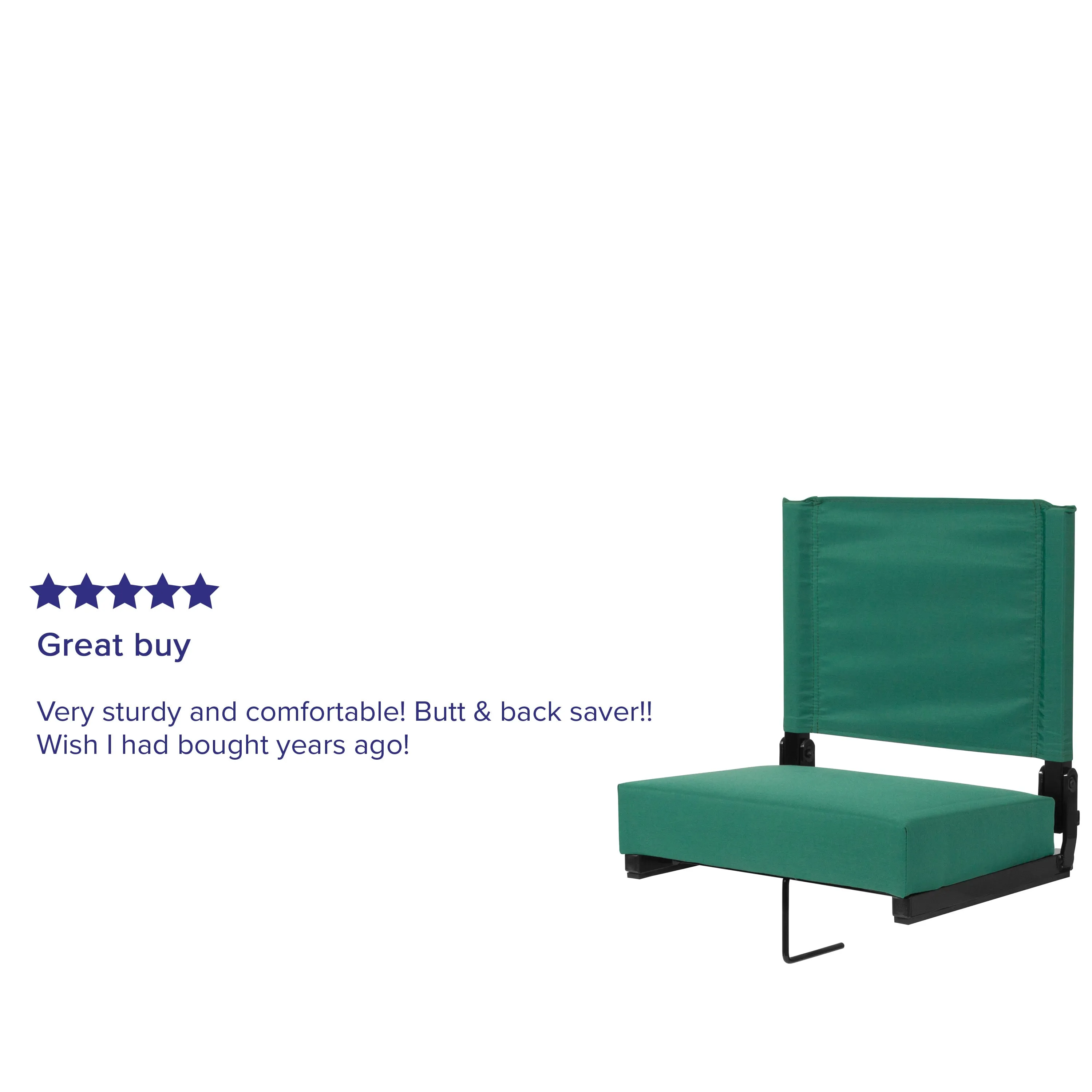 Grandstand Comfort Seats by Flash - 500 lb. Rated Lightweight Stadium Chair with Handle & Ultra-Padded Seat