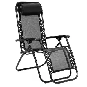Gravity Folding Chair Sun Deck Black Camping Zero Beach Reclining Risk-free Lounge - Future-proof Wallaroo Outdoor