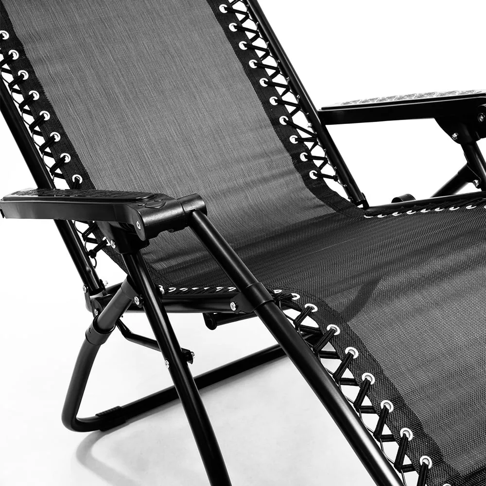 Gravity Folding Chair Sun Deck Black Camping Zero Beach Reclining Risk-free Lounge - Future-proof Wallaroo Outdoor