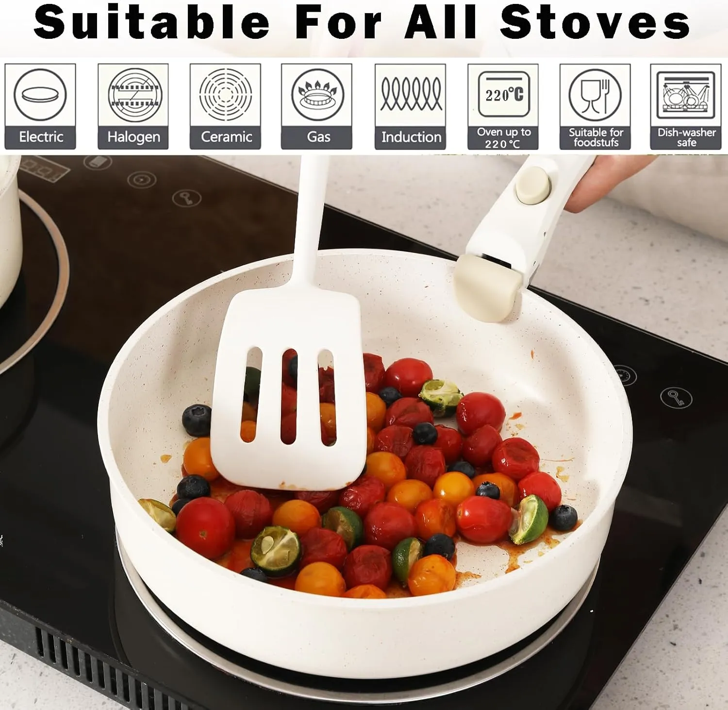 Green Non Stick Pot and Pan Sets with Removable Handle, Ceramic Cookware Set Detachable Handle, Induction Kitchen Camping Stackable Pots Pans, Dishwasher/Oven Safe, Avocado, PTFE/PFOA/PFOS Free
