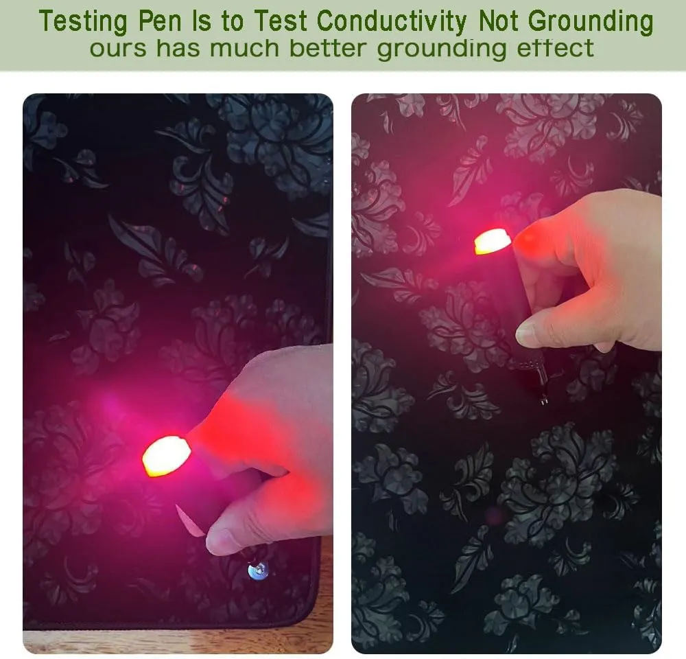 Grounding Mat for Bed, Upgraded Grounding Pad with Pattern Earth Mat with Testing Pen, Grounding Mat for Sleeping